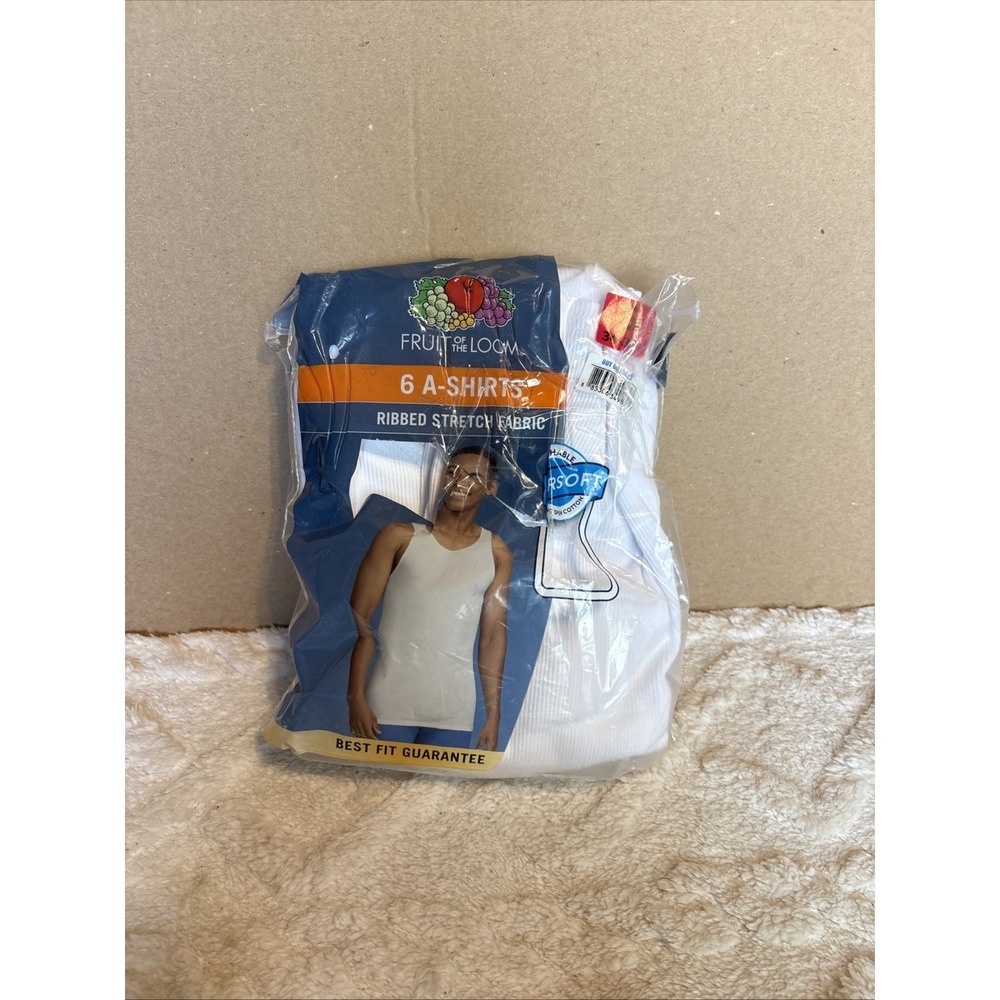 Fruit of the Loom Men's Tag-Free Tank White Small New 4 Pack